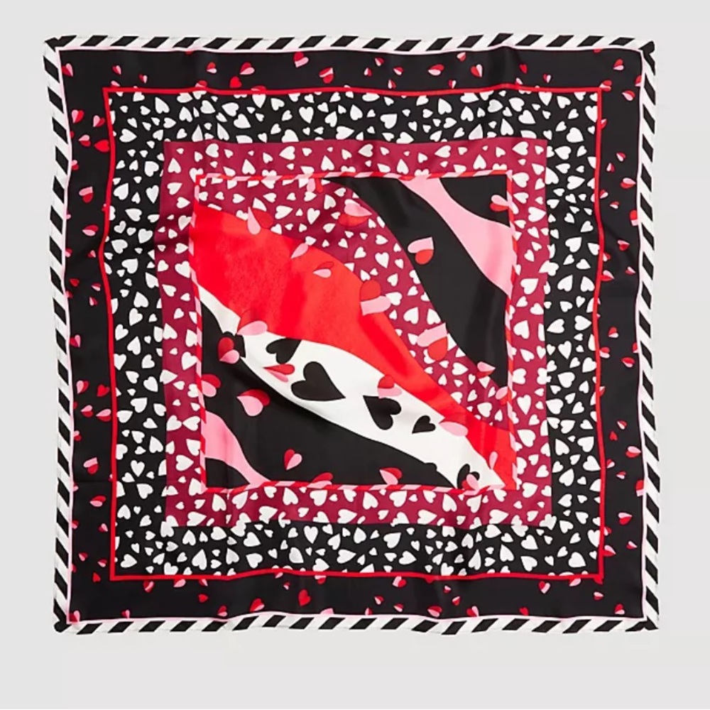 NWT Ann Taylor Heart Silk Little Scarf